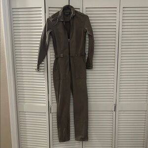 Lucky Brand Taupe Long Sleeve Jumpsuit